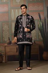 Black Kurta with Stylish Koti